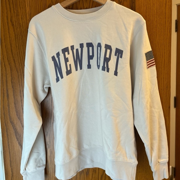 Brandy Melville Cream Sweater with Navy Print - Picture 1 of 2